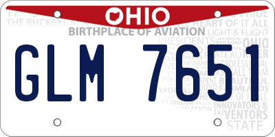 OH license plate GLM7651