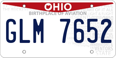 OH license plate GLM7652