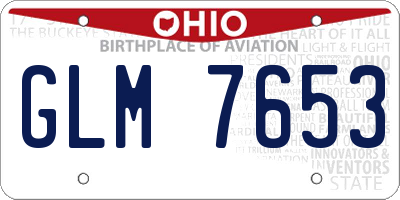 OH license plate GLM7653
