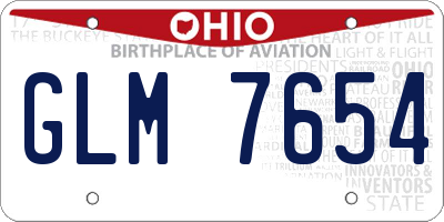 OH license plate GLM7654