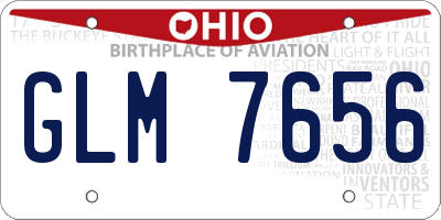 OH license plate GLM7656