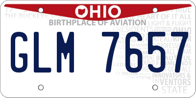 OH license plate GLM7657