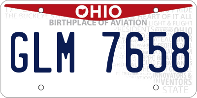 OH license plate GLM7658