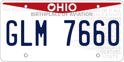 OH license plate GLM7660