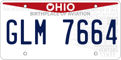 OH license plate GLM7664