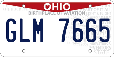 OH license plate GLM7665