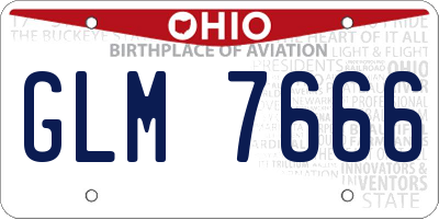 OH license plate GLM7666