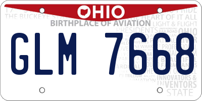 OH license plate GLM7668