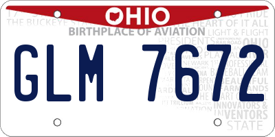 OH license plate GLM7672