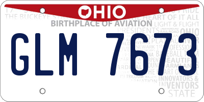 OH license plate GLM7673