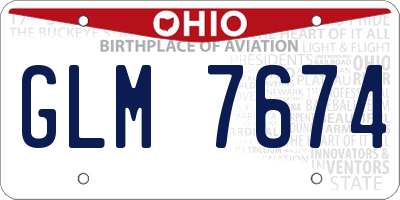 OH license plate GLM7674