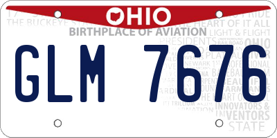 OH license plate GLM7676