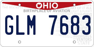 OH license plate GLM7683