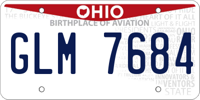 OH license plate GLM7684