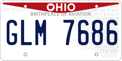 OH license plate GLM7686