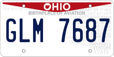 OH license plate GLM7687