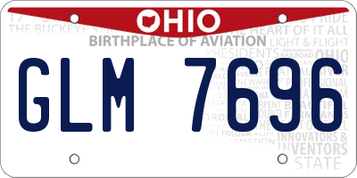 OH license plate GLM7696