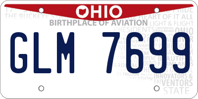 OH license plate GLM7699