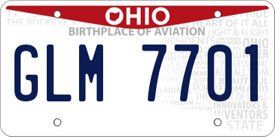 OH license plate GLM7701