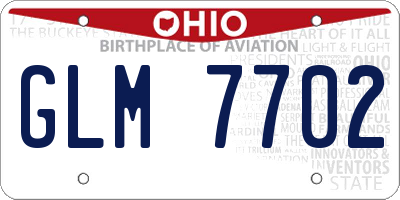 OH license plate GLM7702