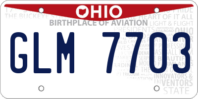 OH license plate GLM7703