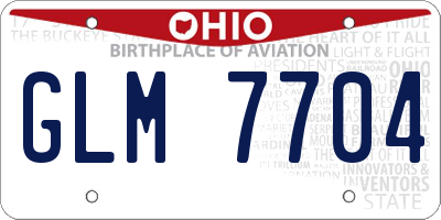 OH license plate GLM7704