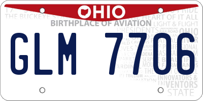 OH license plate GLM7706