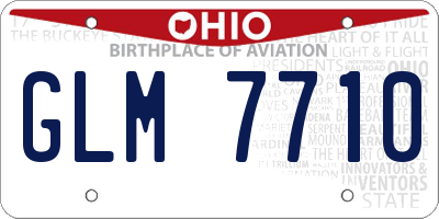 OH license plate GLM7710