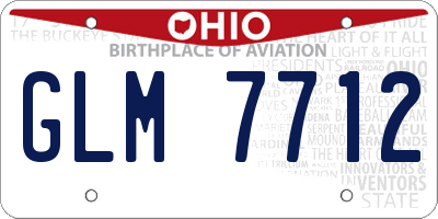 OH license plate GLM7712