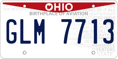 OH license plate GLM7713