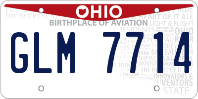OH license plate GLM7714
