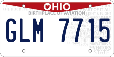OH license plate GLM7715