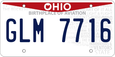 OH license plate GLM7716
