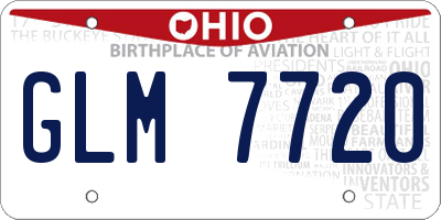 OH license plate GLM7720