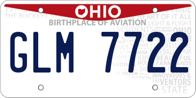 OH license plate GLM7722