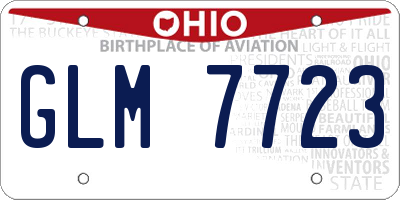 OH license plate GLM7723