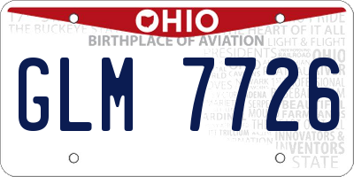 OH license plate GLM7726