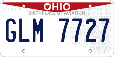 OH license plate GLM7727