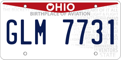 OH license plate GLM7731