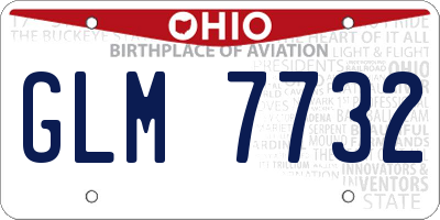 OH license plate GLM7732