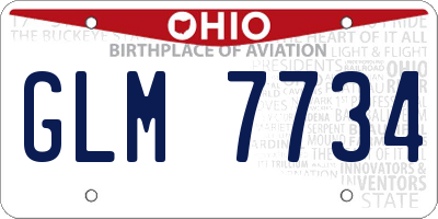 OH license plate GLM7734