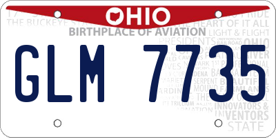 OH license plate GLM7735