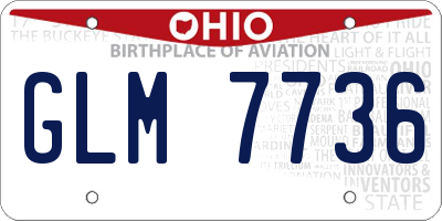 OH license plate GLM7736