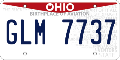 OH license plate GLM7737