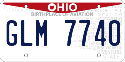 OH license plate GLM7740