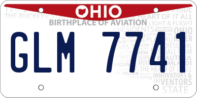 OH license plate GLM7741