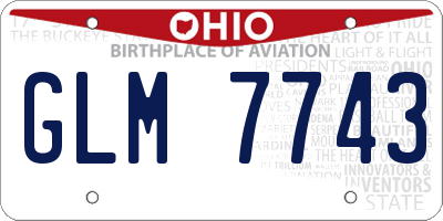 OH license plate GLM7743