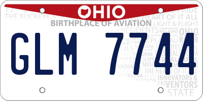 OH license plate GLM7744