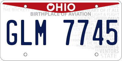 OH license plate GLM7745