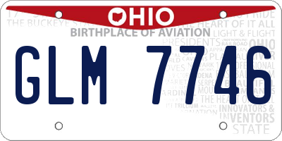 OH license plate GLM7746
